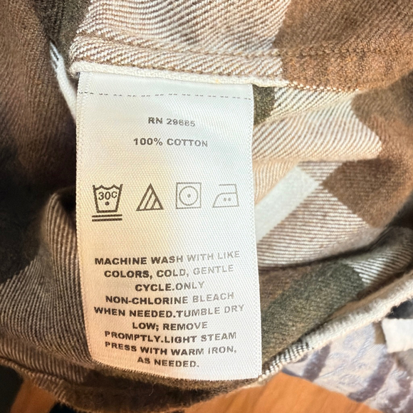 Pendleton Brown White Plaid Cotton Flannel Shirt XXL b14 - Picture 7 of 13